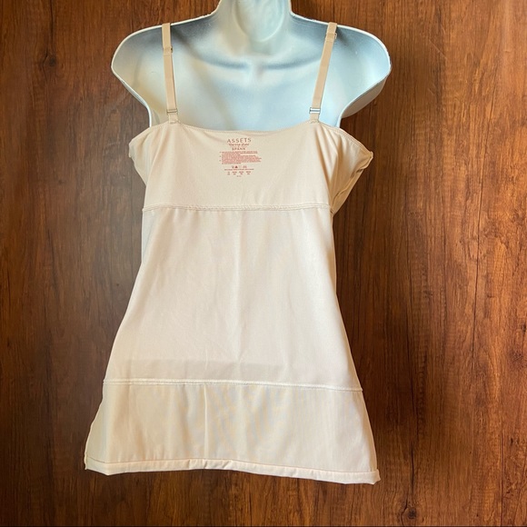 Spanx Assets Adjustable Strap Tank Top Inner Mesh Shaping Panel 1X Nude NEW - Picture 5 of 5